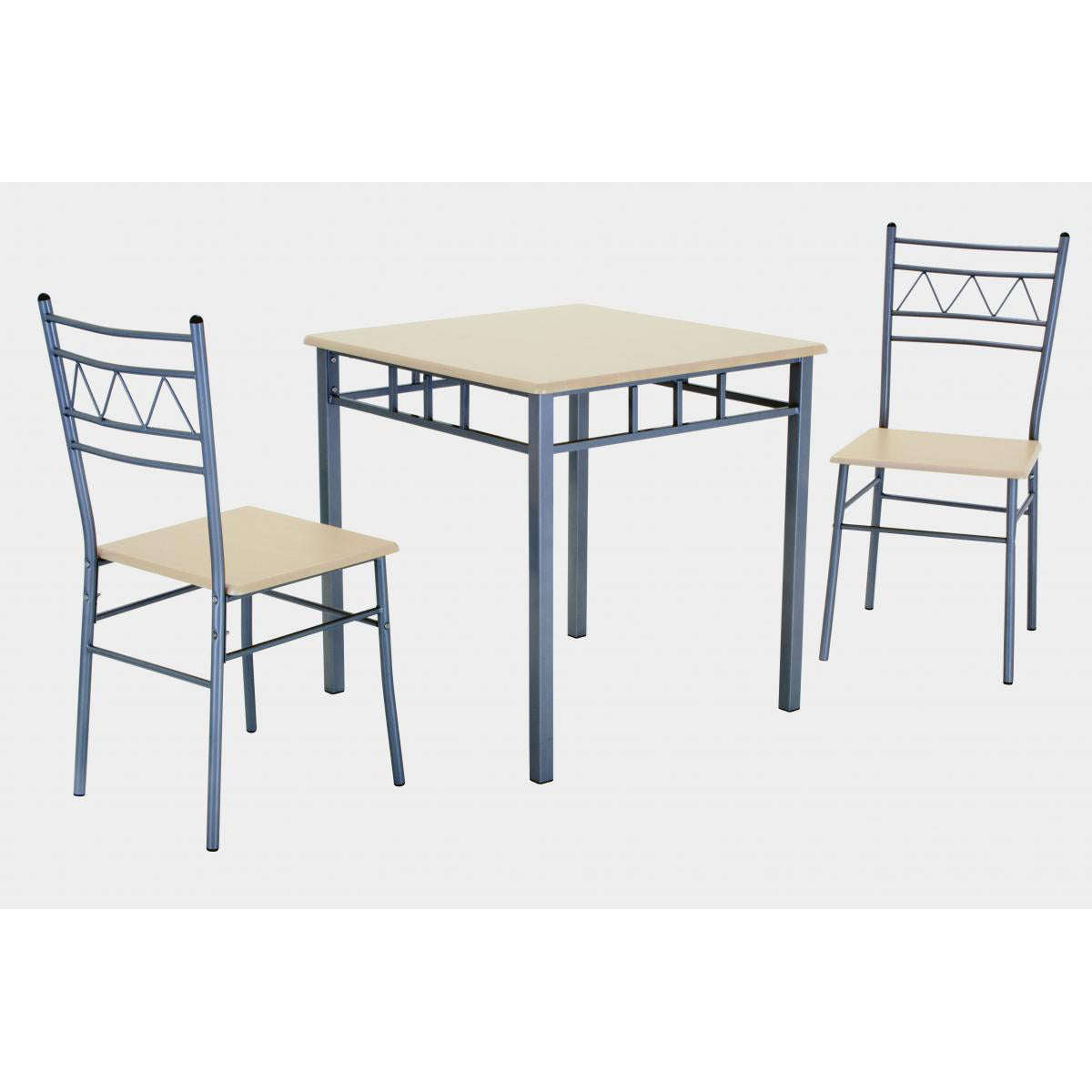 Ashpinoke:Oslo Small Dining Set with 2 Chairs Silver & Beech,Dining Sets,Heartlands Furniture