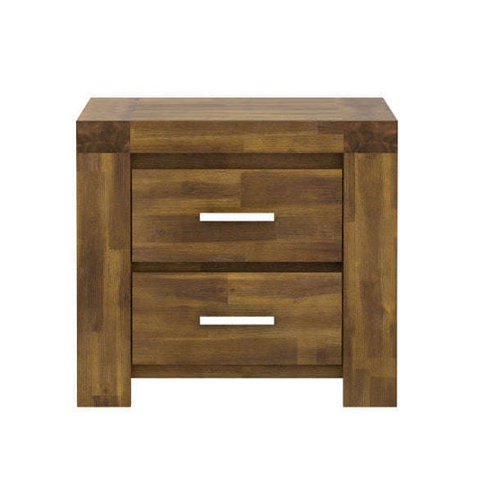 Ashpinoke:Parkfield Solid Acacia Bedside Table 2 Drawer,Nightstands,Heartlands Furniture