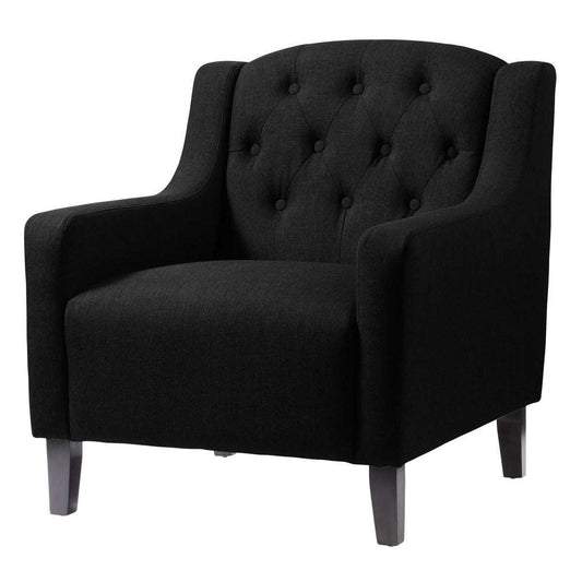 Ashpinoke:Pemberley Fabric Arm Chair Black,Chairs,Heartlands Furniture