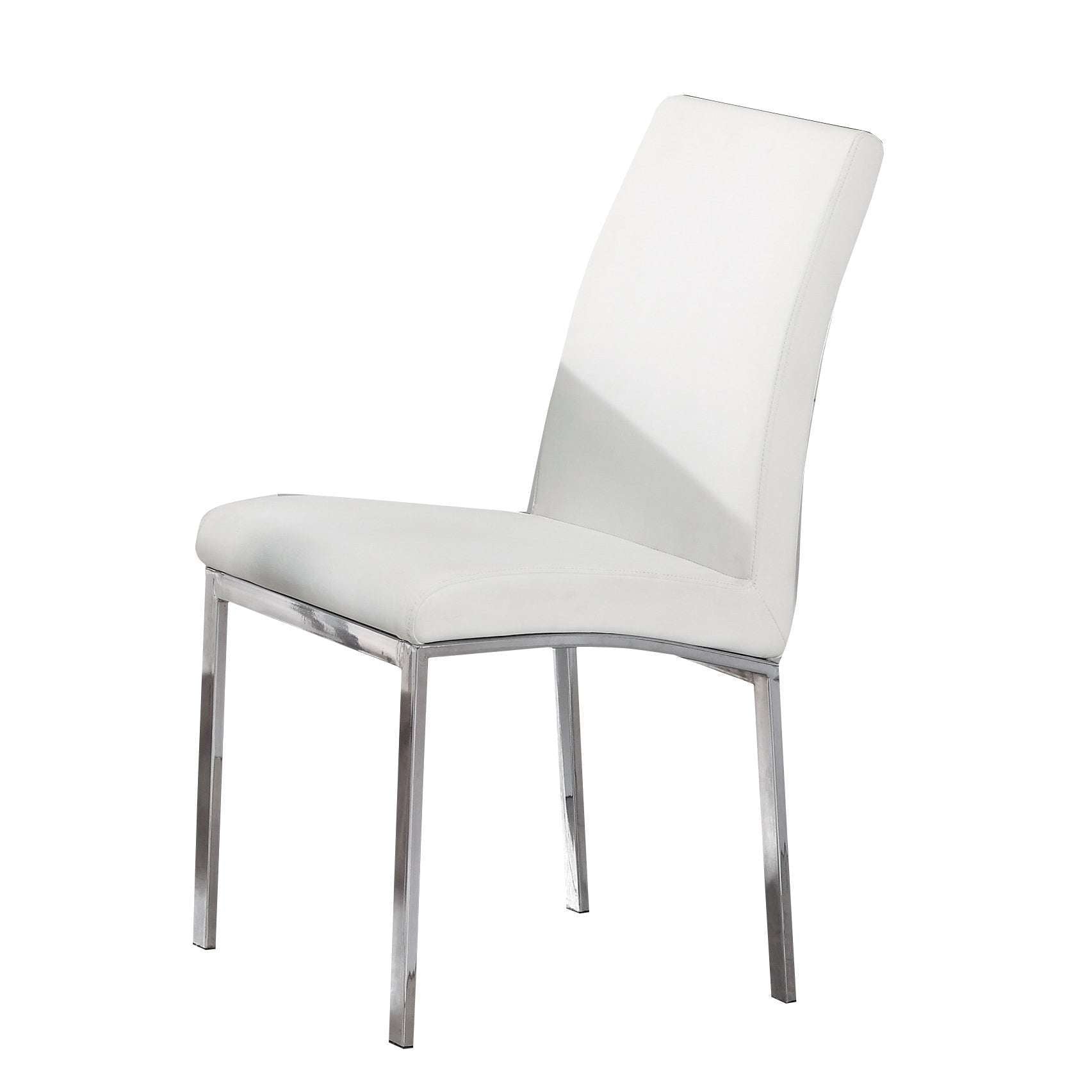 Ashpinoke:Peru Polyurethane Chair White & Chrome,Dining Chairs,Heartlands Furniture