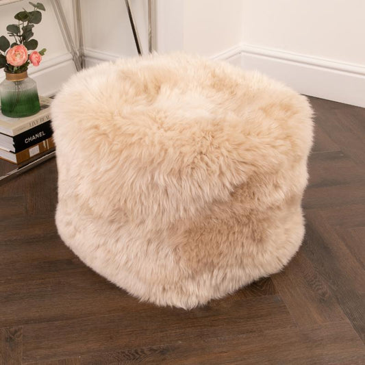 Ashpinoke - Cream Sheepskin Pouffe