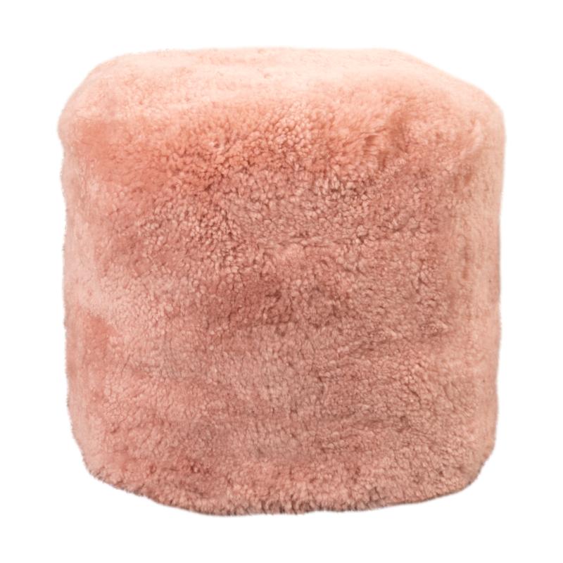 Ashpinoke - Pink Short Pile Sheepskin Pouffe