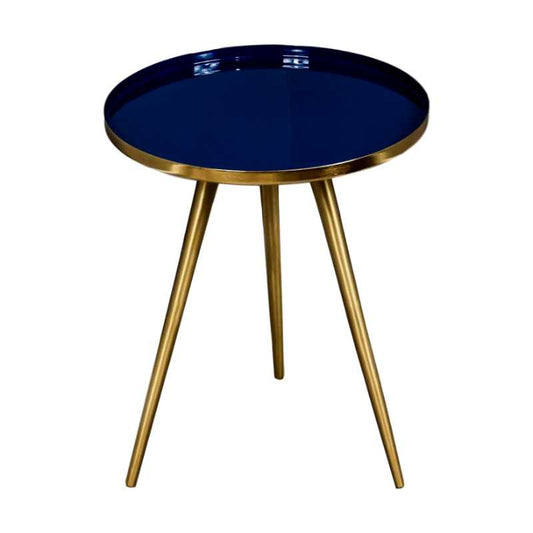 Ashpinoke - Side Table Blue Enamel Tray