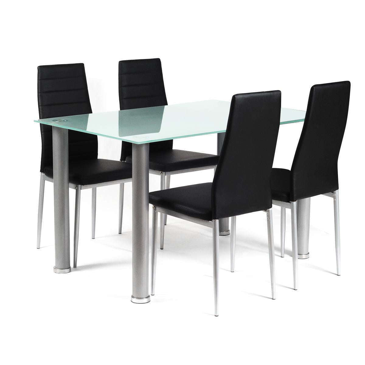 Tatum Polyurethane Chairs Black & Silver