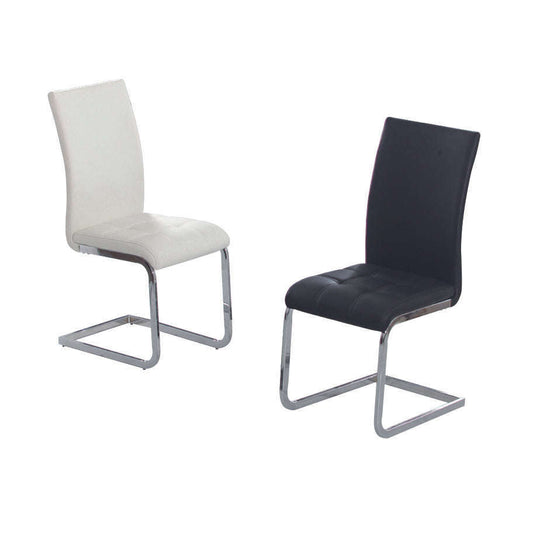 Union Polyurethane Dining Chair Black & Chrome (2s)