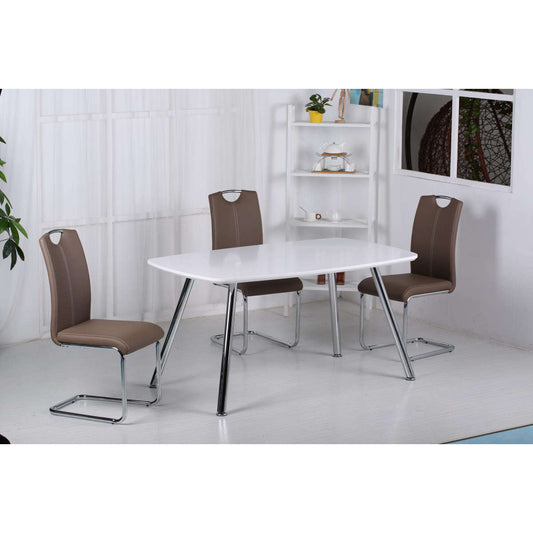 Vera Polyurethane Chairs Chrome & Brown