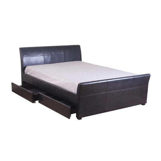 Viva 4 Drawer PVC Double Bed Brown