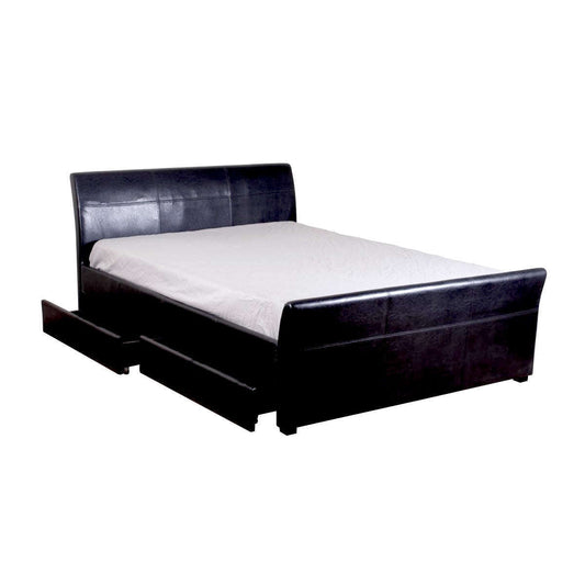 Viva 4 Drawer PVC Double Bed Black