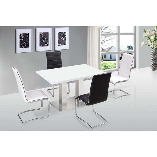 Walton Polyurethane Dining Chair White & Chrome