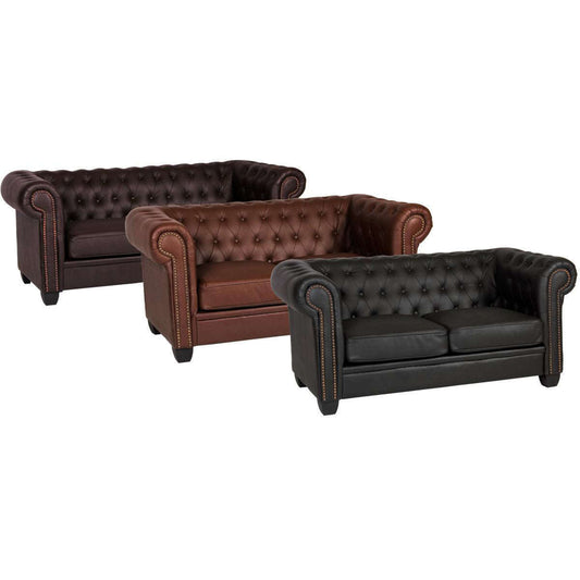 Winston 2 Seater Sofa Leather & PVC Black