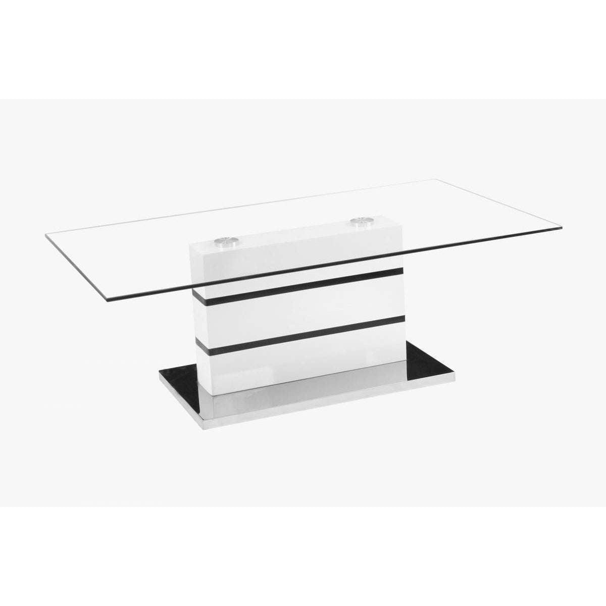 Yoki Glass Coffee Table White & Black