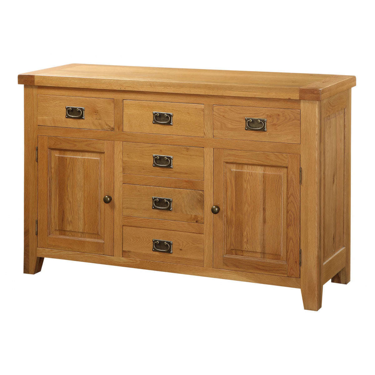 Ashpinoke:Acorn Solid Oak Sideboard Large 2 Doors & 6 Drawers,Sideboards and Displays,Heartlands Furniture