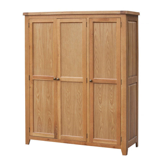 Ashpinoke:Acorn Solid Oak Wardrobe 3 Door Full Hanging,Wardrobes,Heartlands Furniture