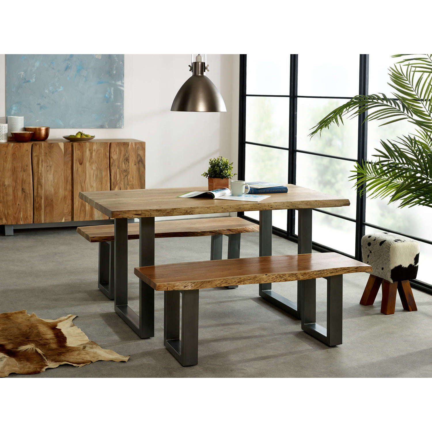 Ashpinoke:Baltic Live Edge Medium Bench,Benches,Indian Hub