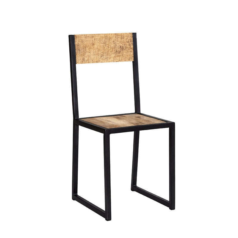 Ashpinoke:Cosmo Industrial Metal & Wood Dining Chair,Dining Chairs,Indian Hub