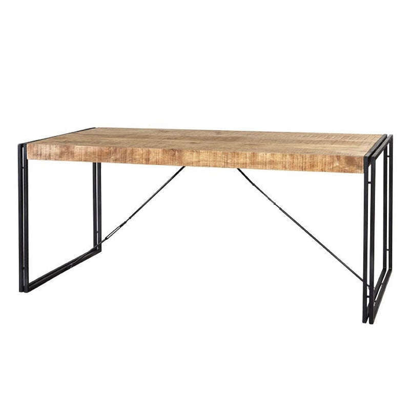 Ashpinoke:Cosmo Industrial Metal & Wood Dining Table - Medium,Dining Tables,Indian Hub