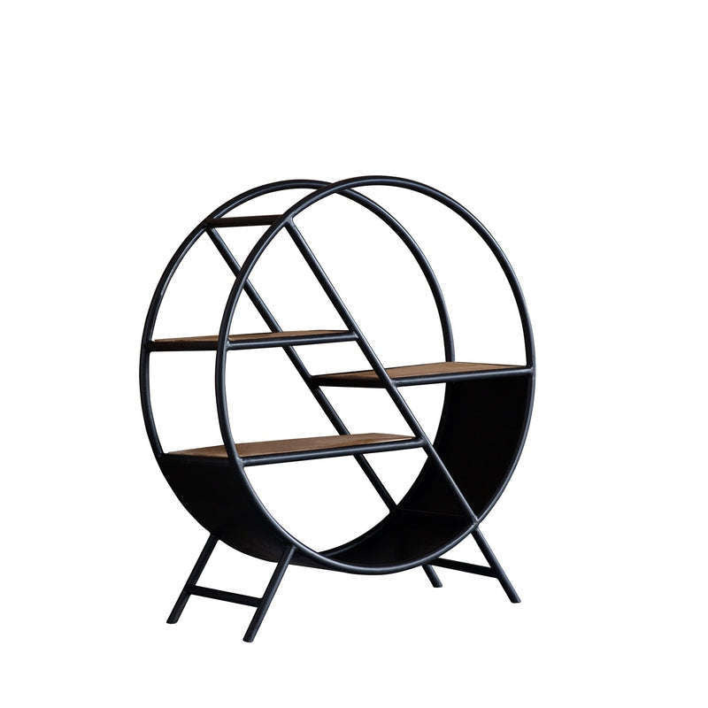 Ashpinoke:Cosmo Industrial Round Open Bookcase,Bookcases,Indian Hub