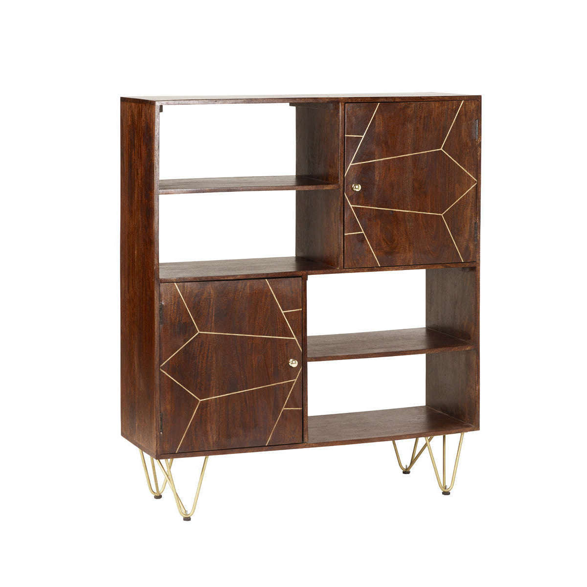 Ashpinoke:Dark Gold Display Cabinet,Cabinets,Indian Hub