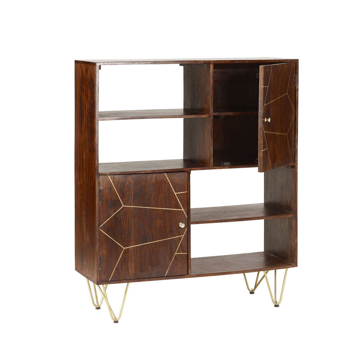 Ashpinoke:Dark Gold Display Cabinet,Cabinets,Indian Hub