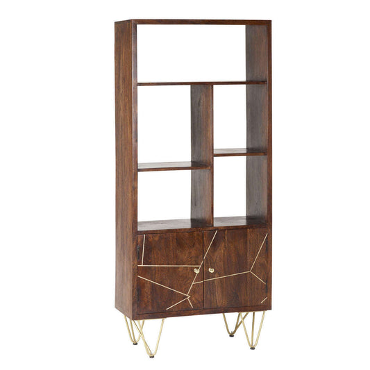 Ashpinoke:Dark Gold Large Bookcase 2 Door,Bookcases,Indian Hub