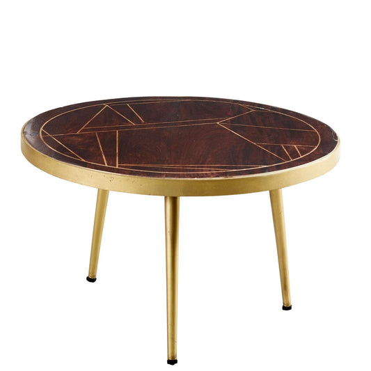 Ashpinoke:Dark Gold  Round Coffee Table,Coffee Tables,Indian Hub