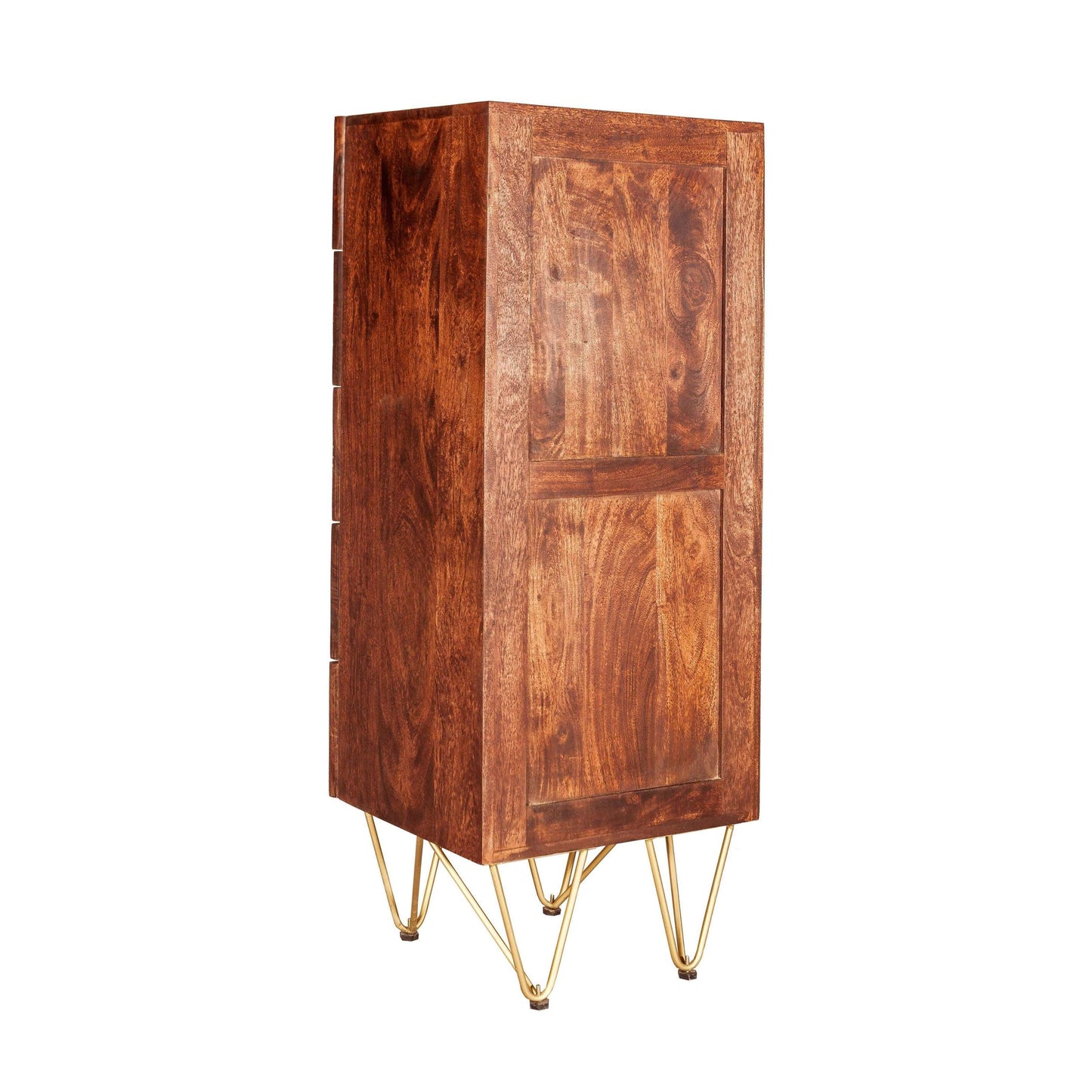 Ashpinoke:Dark Gold Tall Chest Of Drawers,Chests and Drawers,Indian Hub