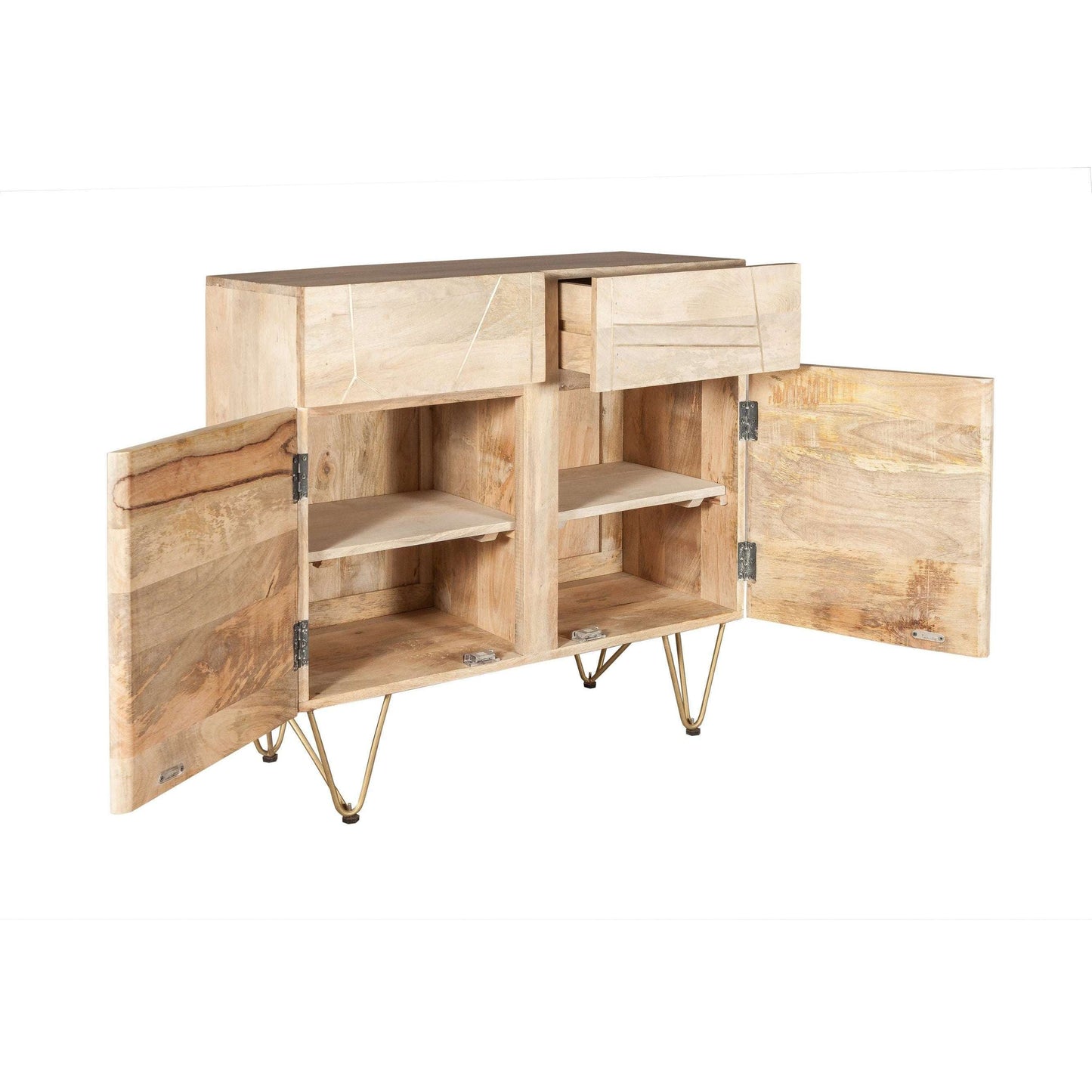 Ashpinoke:Light Gold 2 Door Medium Sideboard,Sideboards,Indian Hub