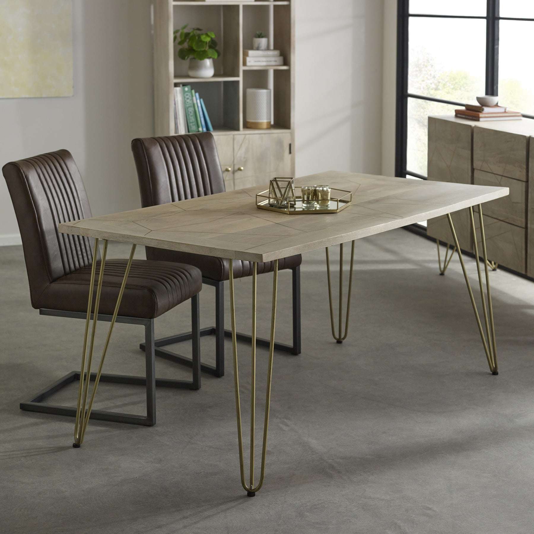 Ashpinoke:Light Gold Dining Table,Dining Tables,Indian Hub