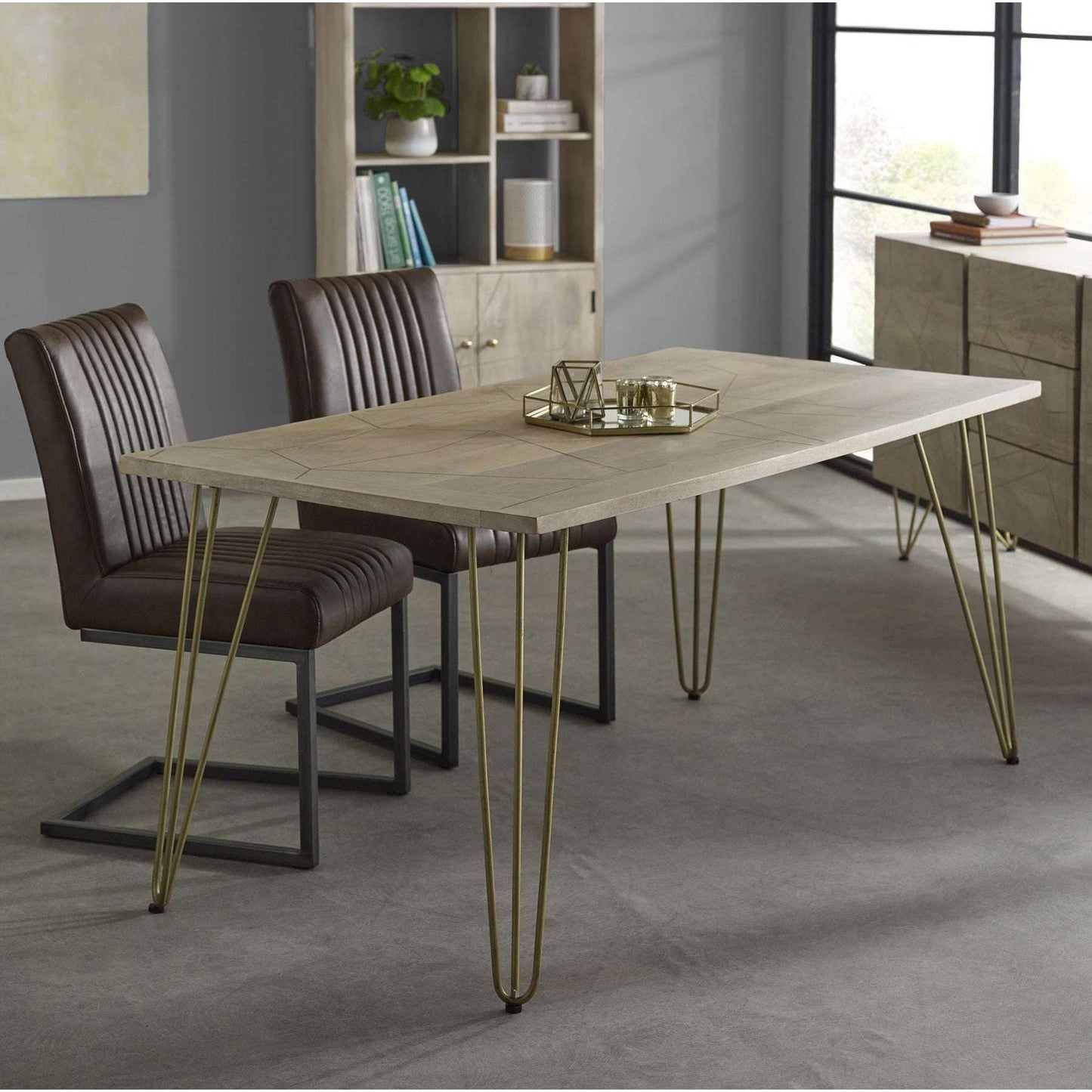 Ashpinoke:Light Gold Dining Table,Dining Tables,Indian Hub