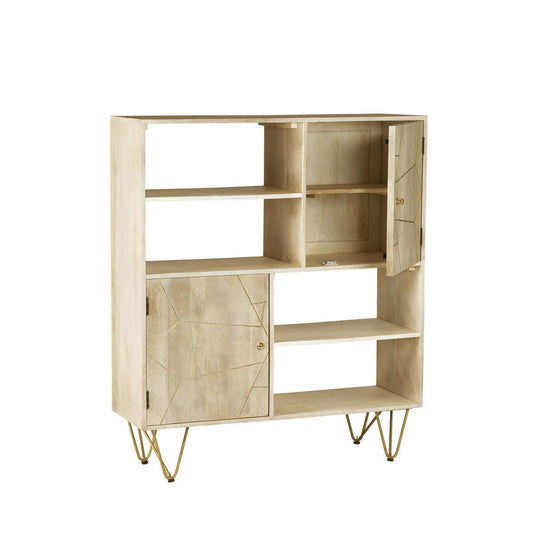 Ashpinoke:Light Gold Display Cabinet,Cabinets,Indian Hub