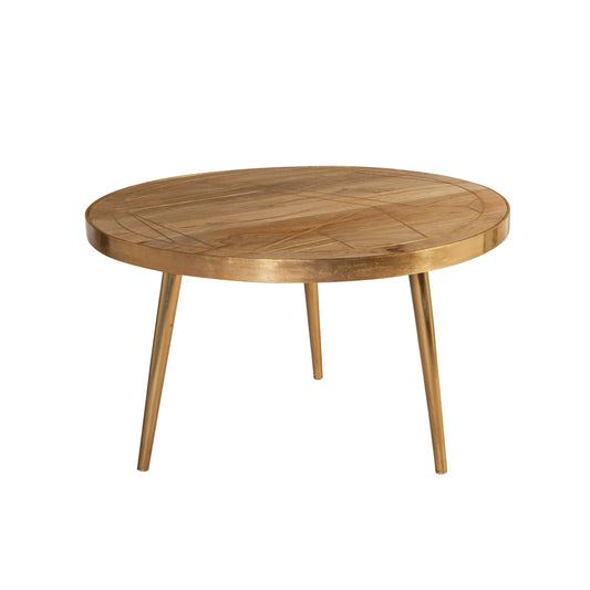 Ashpinoke:Light Gold  Round Coffee Table,Coffee Tables,Indian Hub