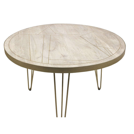 Ashpinoke:Light Gold Round Dining Table,Dining Tables,Indian Hub