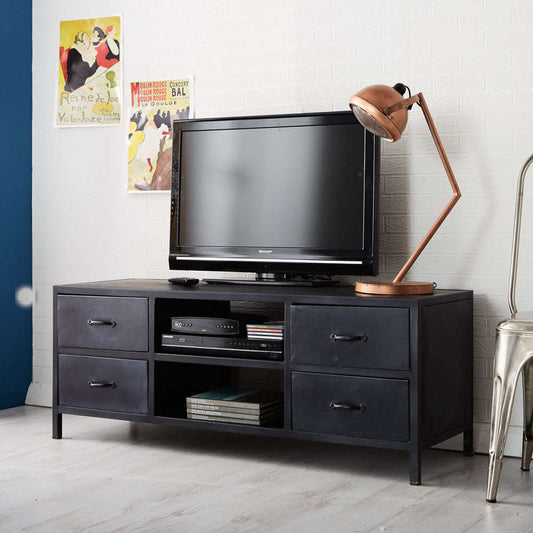 Ashpinoke:Metalica Iron Tv Cabinet,Media Units,Indian Hub