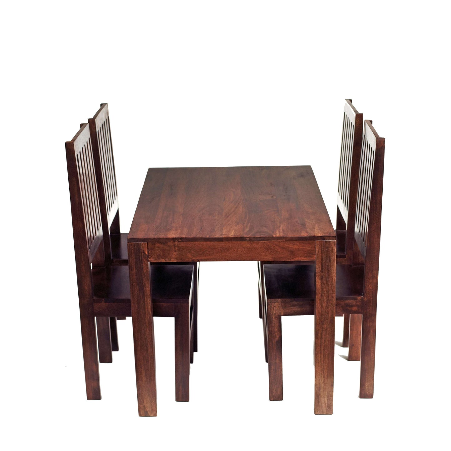 Toko Dark Mango 4Ft Dining Set With Wooden Chairs