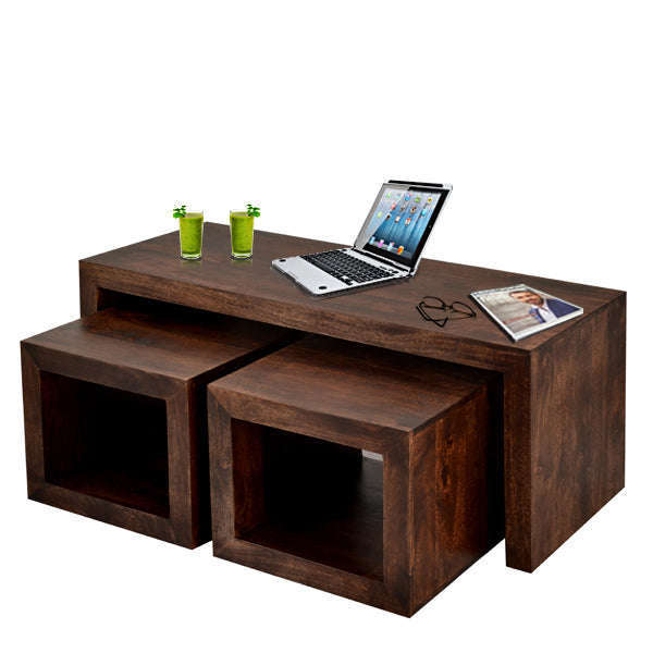 Toko Dark Mango Cubed John Long Coffee Table Set