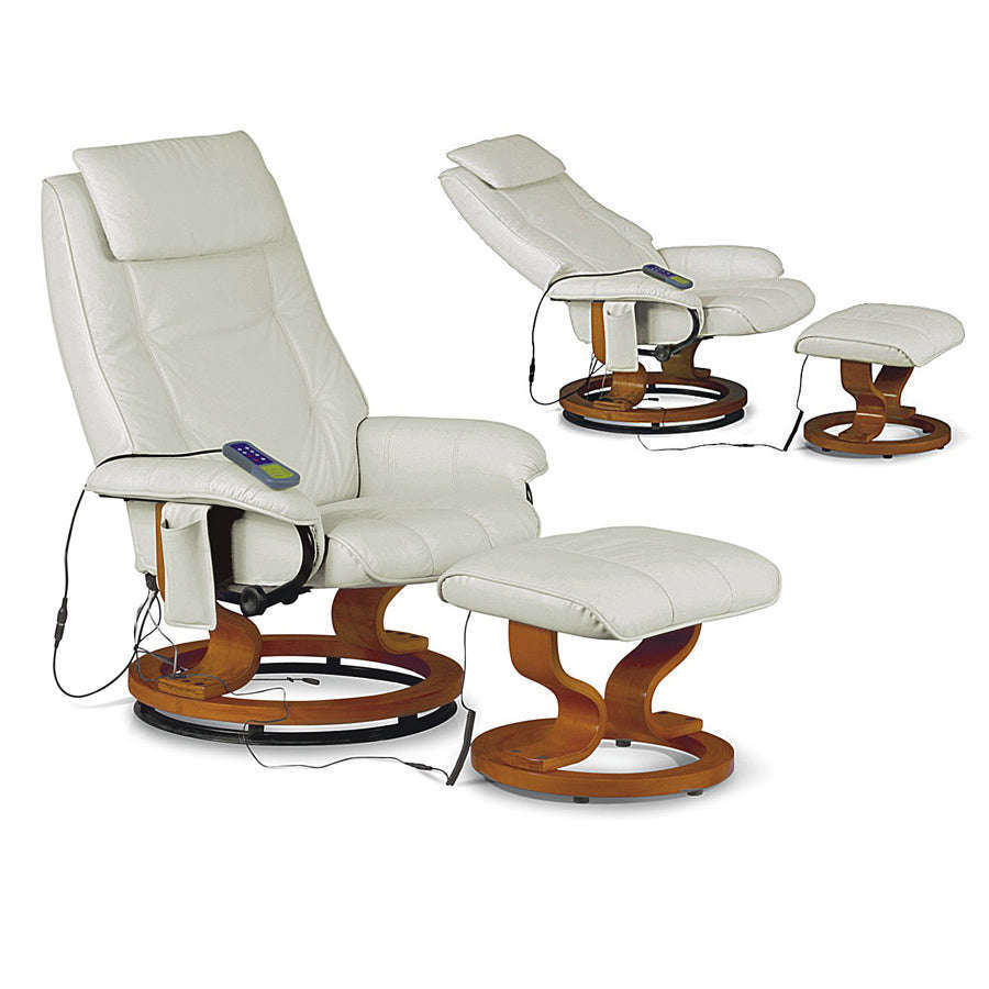 Ashpinoke:Aston Reclining Massager Cream,Chairs,Heartlands Furniture