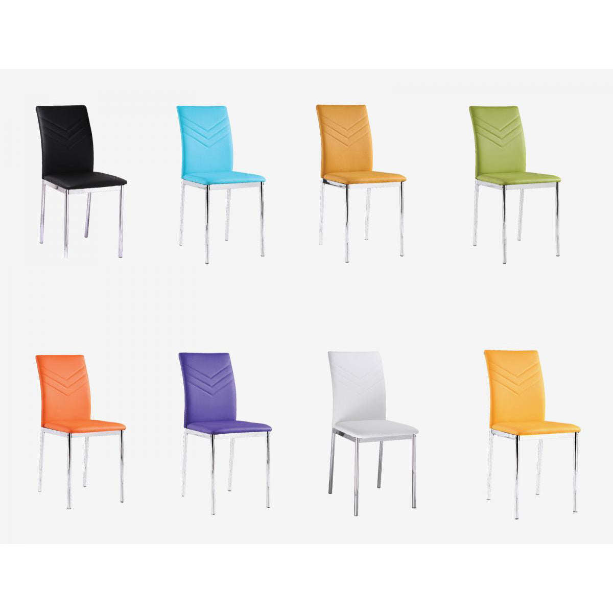 Ashpinoke:Carina Polyurethane Chairs Chrome & Polyurethanerple (4s),Dining Chairs,Heartlands Furniture