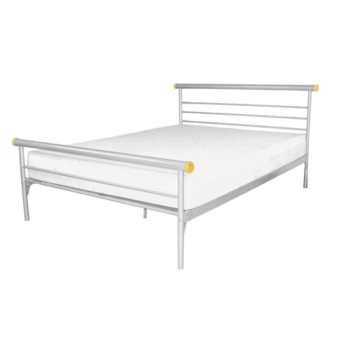 Ashpinoke:Celine Bed Double Silver,Double Beds,Heartlands Furniture