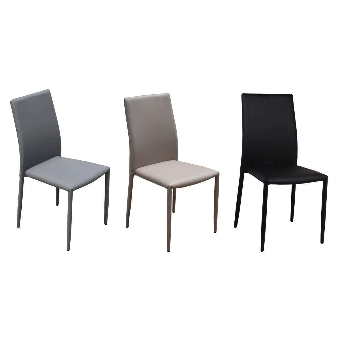 Ashpinoke:Chatham Polyurethane Chair Black with Black Metal Legs (4s),Dining Chairs,Heartlands Furniture