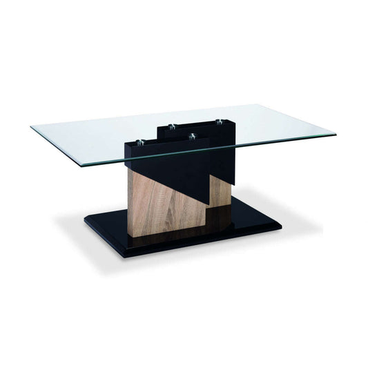 Ashpinoke:Coopers Glass Coffee Table Black & Natural,Coffee Tables,Heartlands Furniture