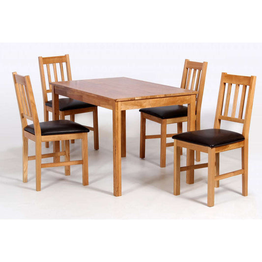 Ashpinoke:Hyde Solid Oak Dining Set with 4 Chairs,Dining Sets,Heartlands Furniture