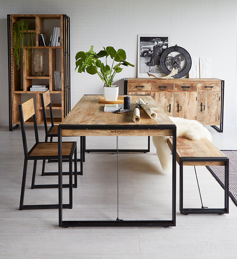 Surrey Industrial Metal & Wood Dining Chair 
