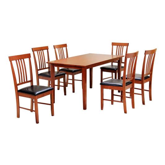 Ashpinoke:Massa Large Dining Set with 6 Chairs Mahogany,Dining Sets,Heartlands Furniture