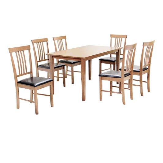 Ashpinoke:Massa Large Dining Set with 6 Chairs Oak,Dining Sets,Heartlands Furniture