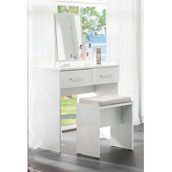 Topline Dressing Table with Mirror & Stool White