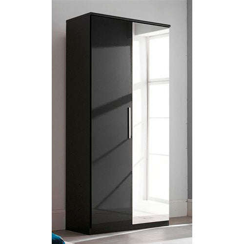 Topline Robe 2 Door with Mirror Black